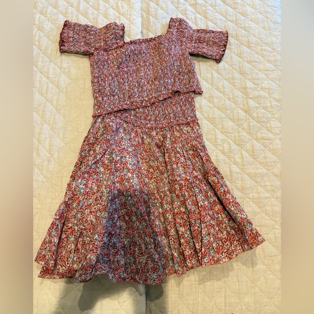 Poupette St. Barth Pink Floral Two-Piece Dress